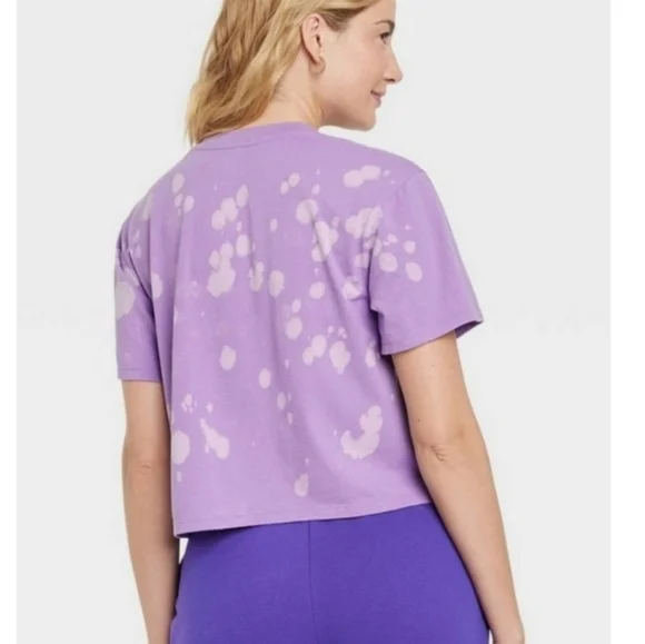 NBA LA Lakers Bleached Cropped Graphic Tee NWT - Picture 2 of 7